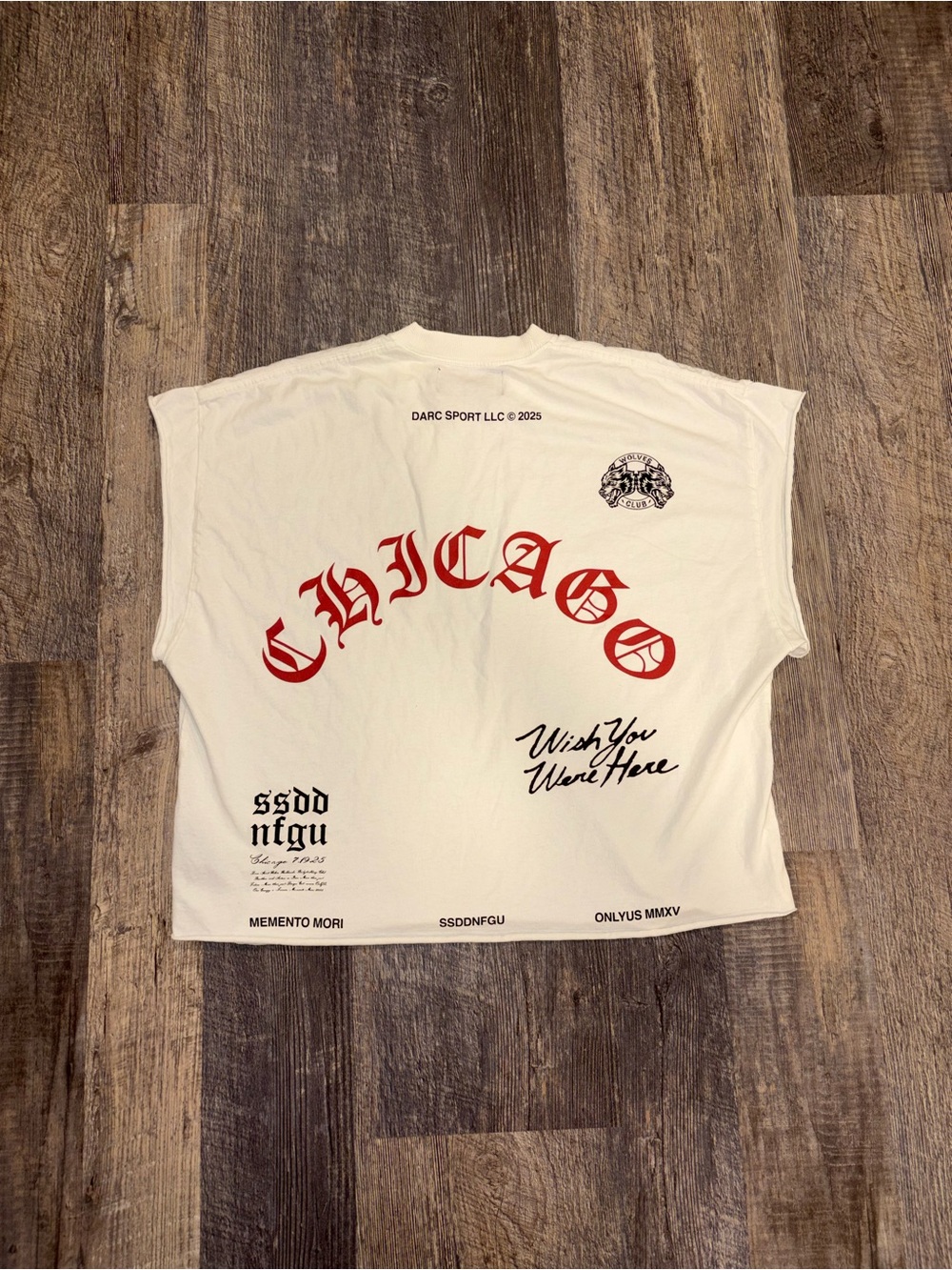 Darc Sport Wolves Club Sleeveless Tee White Size S Limited 656/1000 Cut Off